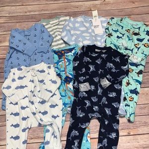 Baby boy zipper footies bundle
